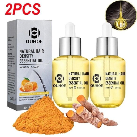 OUHOE Other - 2PCS Hair Density Serum Repair Damaged Hair Growing Faster Natural Essential Oil